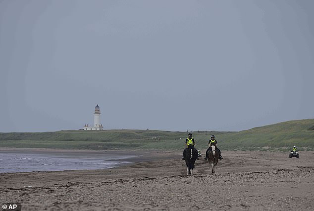 Police could also be seen patrolling the beach near the resort as security was ramped up