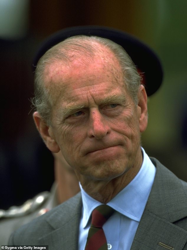Prince Philip (pictured in 1996) told a group of ladies-in-waiting off for talking to 'that bloody man'