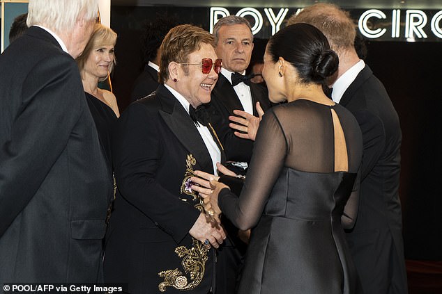 Since their marriage in 2018, Elton had been a close confidant for the Duke and Duchess Of Sussex, even letting them use his private jet to fly to Nice in 2019 (pictured that year)