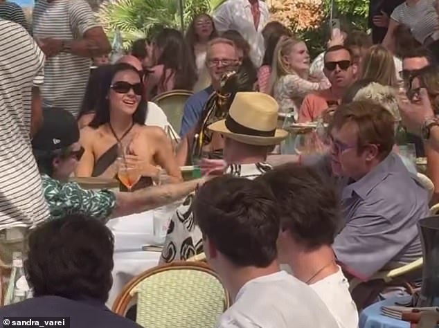 More recently, Elton also showed his unlikely role as a mediator in his godson Brooklyn Beckham's feud with his family during a swanky lunch in St Tropez