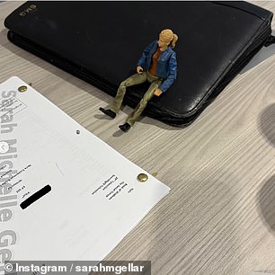 Gellar shared pictures of the script on her instagram