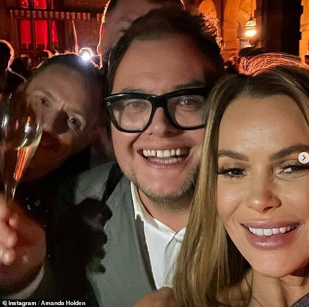 Amanda Holden and Alan Carr (pictured) rang in the New Year at Estelle Manor
