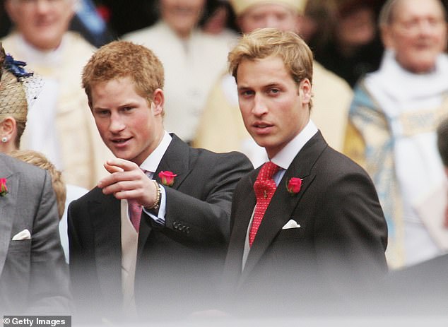 Harry and William in 2004. Under Sir David's guidance the princes set up the Royal Foundation