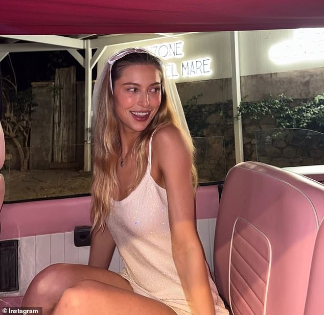 In one photo posted to her Instagram account after her hen do, Eve is seen sitting in a pink-seated buggy with a wide smile as she revelled in her pre-wedding antics