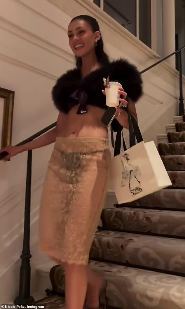 Another racy outfit saw the actress flash her skimpy underwear beneath a sheer skirt