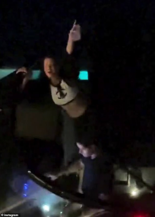 Nicola appeared to be having a wild night