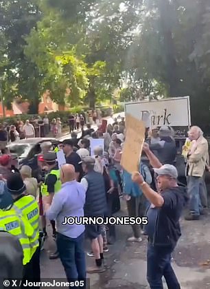 They gathered outside The Park hotel in Diss