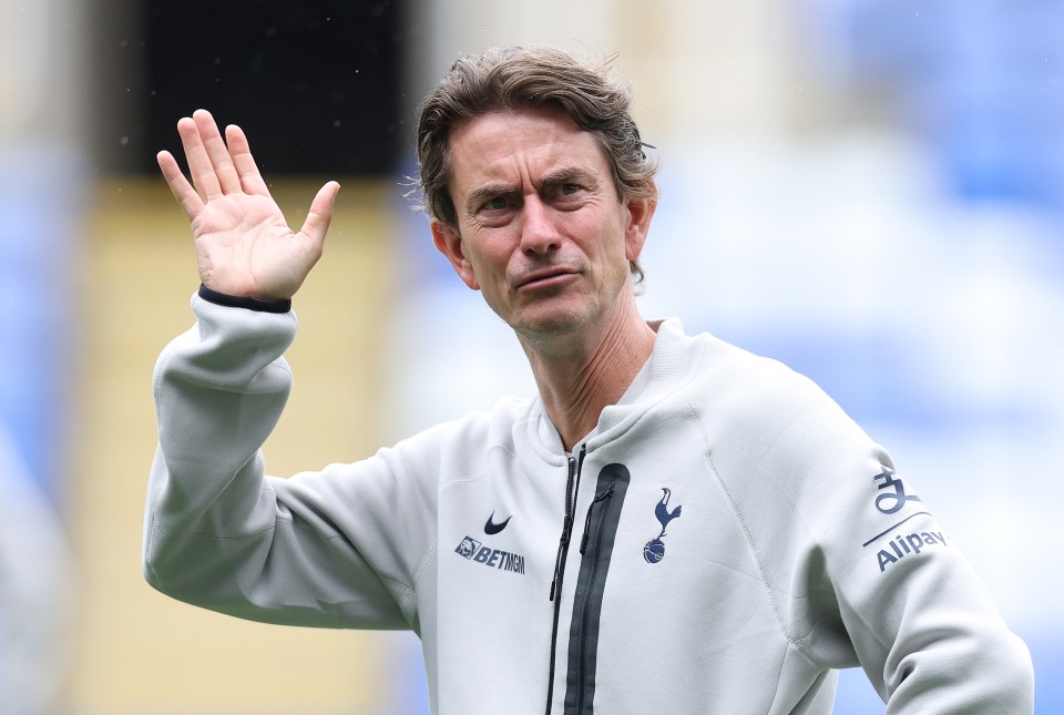 Thomas Frank, manager of Tottenham Hotspur, waving.
