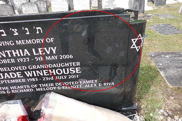 Also on her gravestone were lipstick marks from people kissing it