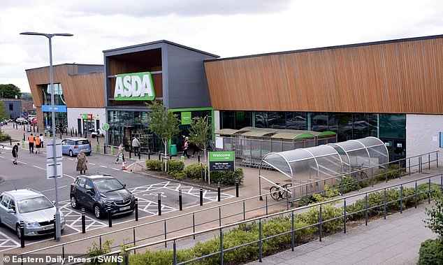 It is not the first time a pensioner has got into trouble with Asda. Pictured: The Asda store on Hall Road in Norwich, Norfolk