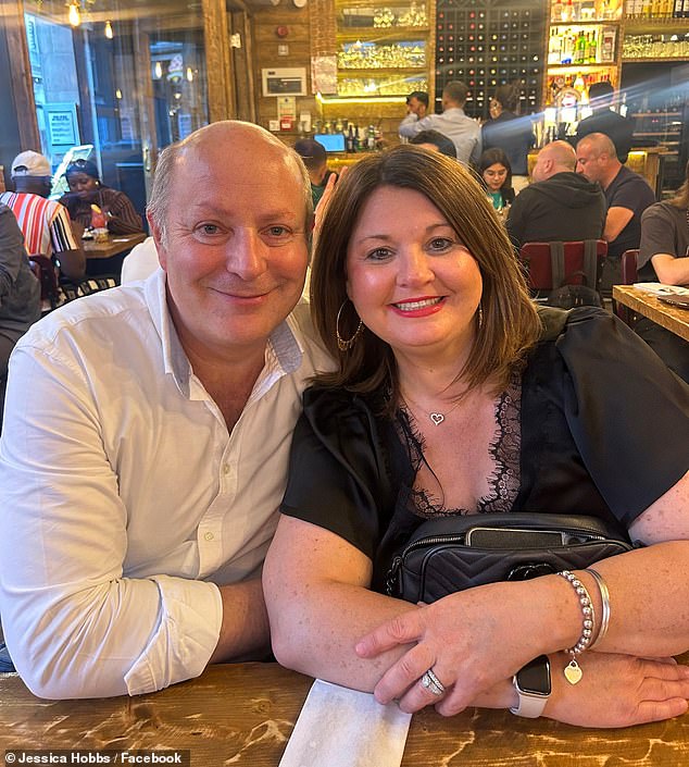 Ozzy's daughter Jessica Hobbs (pictured with her husband Benjamin), appears to have kept in touch with her brother Louis