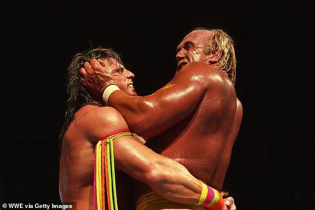 The star became the most famous wrestling star ever - pictured 1990