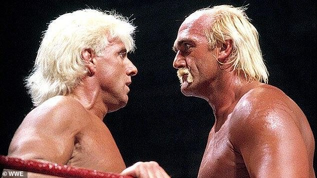 Fellow wrestling icon Ric Flair wrote, ' I Am Absolutely Shocked To Hear About The Passing Of My Close Friend @HulkHogan!' - pictured in the 1990s