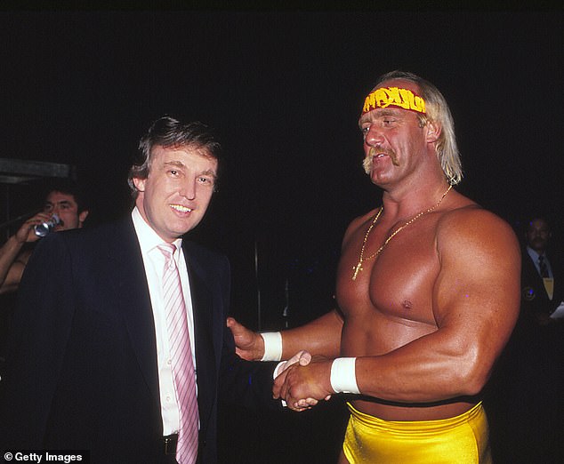 Hogan is seen with Donald Trump in 1987. Decades later, he'd support the President on the campaign trail