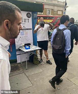 Images posted online since their court appearance last month show We Are Blighty workers stationed at various locations