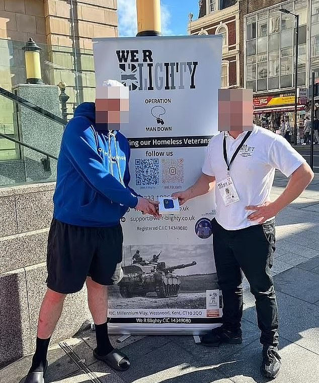 A We R Blighty fundraiser pictured last year. When MailOnline revealed his company was being probed in 2024, founder Ben Mills insisted they had not breached the fundraising code