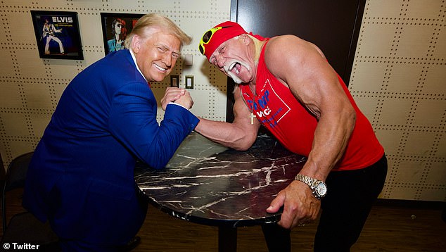President Trump poses for a photo with WWE Wrestling legend Hulk Hogan