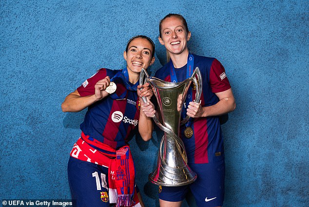 England's Keira Walsh (right) played with Bonmati at Barcelona and dismissed suggestions her former team-mate had been lucky, instead pointing the midfielder's 'magic' and awareness