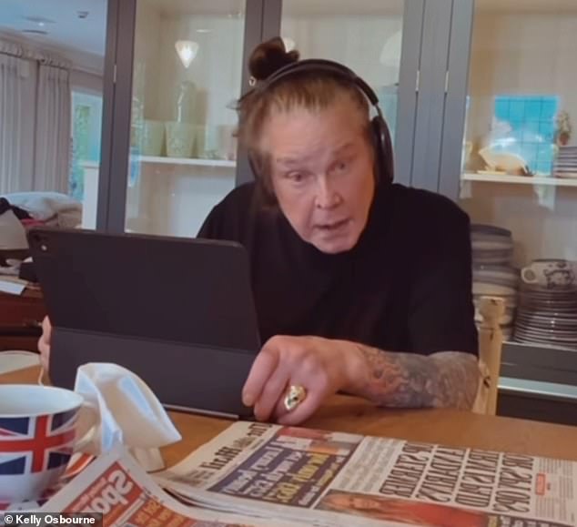 Kelly posted a sweet final video of Ozzy around the kitchen table with his family just two days before his death