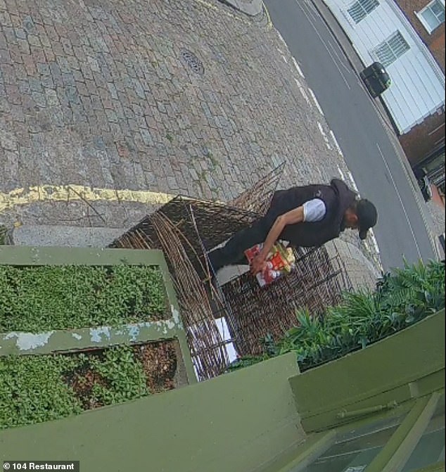 One of the thieves struck early on Wednesday, helping himself to a case of Coca Cola and stacks of unsalted butter
