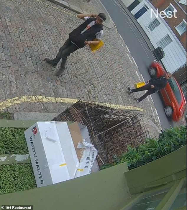 He then returned an hour or so later with an accomplice - both carrying Selfridges bags