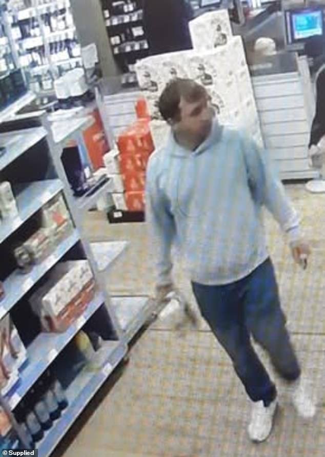 Mr Hill pictured in a supermarket's CCTV camera around the time he went missing