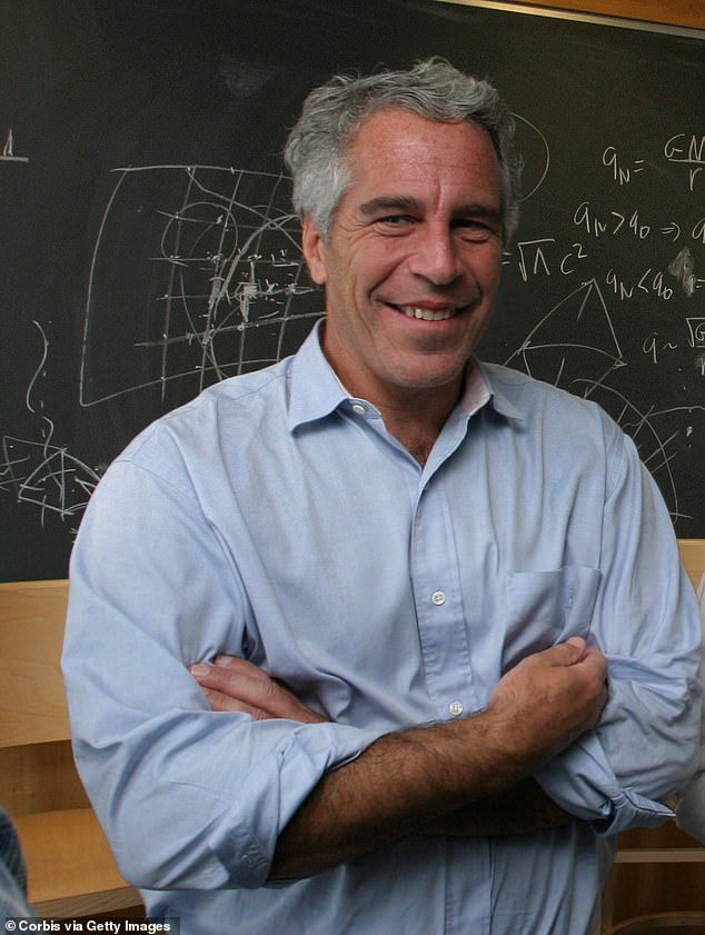 Maxwell, 63, is currently serving a 20-year sentence at a low-security prison in Tallahassee and is the only person serving time behind bars for Jeffrey Epstein's (pictured) child sex crimes