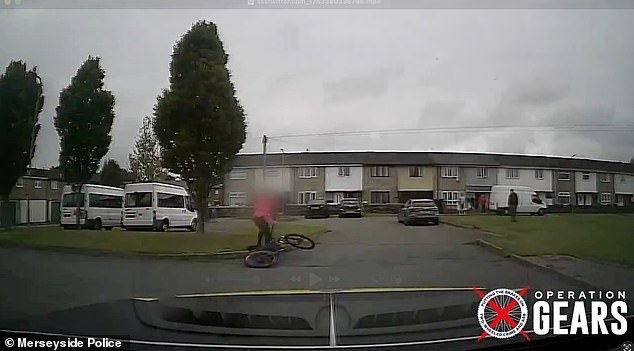 Police then caught up with the rider who had come off his e-bike on a cul-de-sac