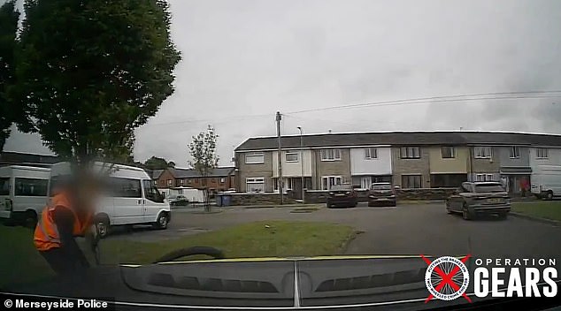 Police drove over the back wheel of the bike to prevent the suspect's escape