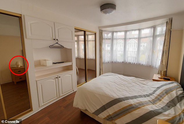 One image of a bedroom appeared to feature a lamp melting into the wall behind it, reflected in the mirror