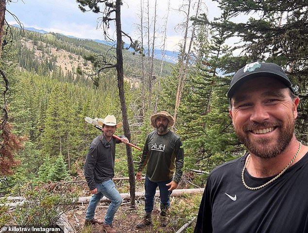 In one image Austin was pictured bonding with the Kansas City Chiefs legend and his brother Jason Kelce, 37