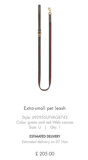 A pet leash costing £205