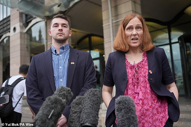 Dr Ross Nieuwoudt and Dr Melissa Ryan, co-chairs of the British Medical Association Resident Doctor Committee in London yesterday, after a meeting with Health Secretary Wes Streeting