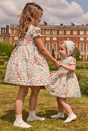 One of the standout inspirations for the collection was a pair of matching Liberty print floral cotton dresses worn by Princess Elizabeth and Princess Margaret in the 1930s