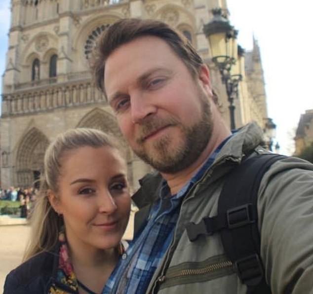 Mrs Beamish, left, confirmed the trysts took place 'during the school day and after school' on 'multiple occasions' over a 'couple of years'. Pictured: Mrs Beamish and her husband, Ross