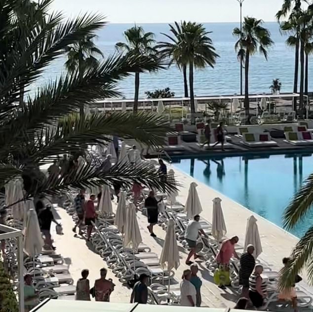 Far from being the quietest time of the day, 8:30am, when the gates opened at the resort's pool, saw streams of guests arriving, with some breaking into a sprint to get their lounger of choice