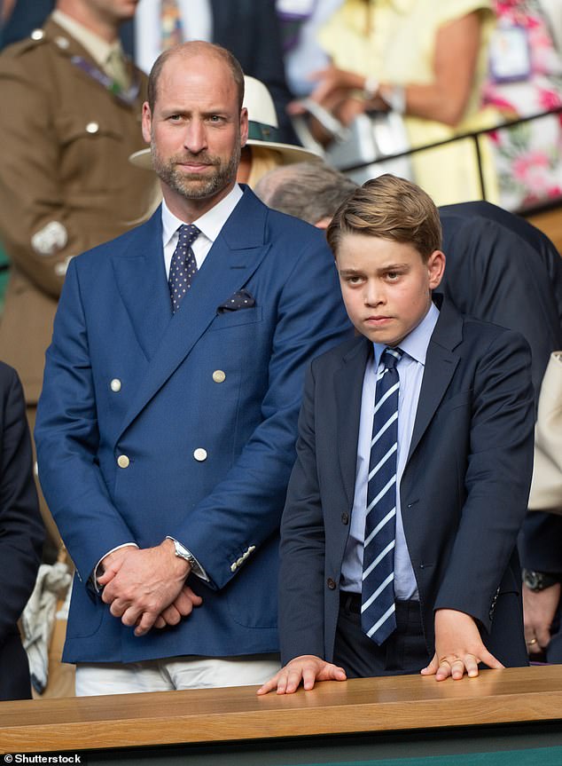 Prince William and Prince George watch the Wimbledon Tennis Championships on July 13