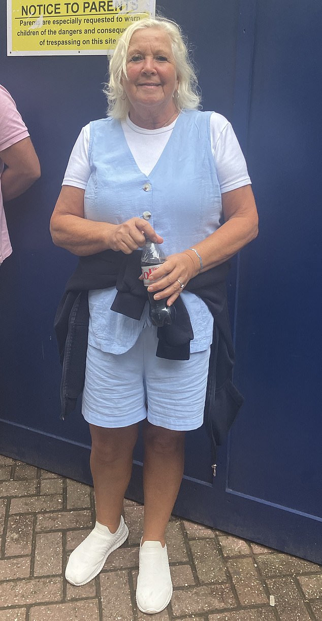 At Canary Wharf, Lorraine (pictured), said: 'We are here before the rent-a-mob lot come. We are here peacefully.'