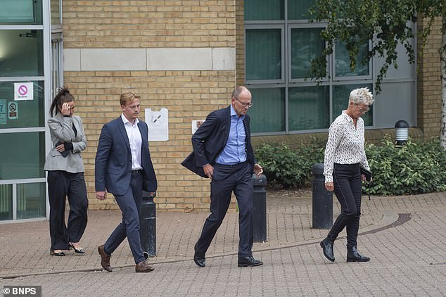 Now, it has been revealed that Evans will have to pay a mere £25 in compensation to the traumatised Aitchison family. The pair made a collective total of £221,348 from their heinous crime. Pictured: The Aitchison family leaving Bournemouth Crown Court in September, 2024