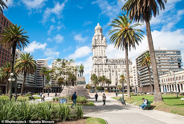 Independencia square in the city of Montevideo, capital of Uruguay