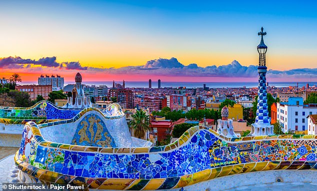 Skyline panorama at sunrise in Barcelona, a city popular with both tourists and expats