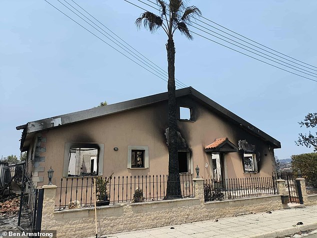 The home is now unrecognisable - Ben believes an uncleared land contributed to the devastation of their home