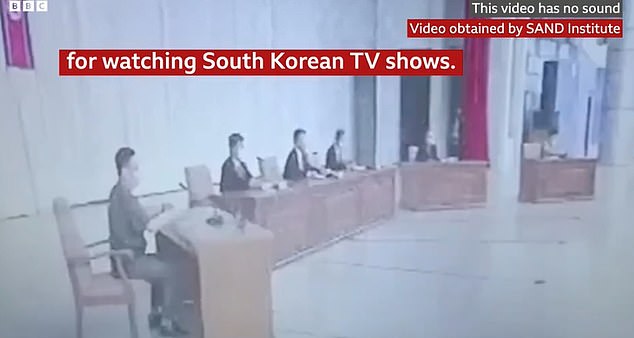 Last year's clip showed the teenagers standing in front of a panel of officials as they were sentenced to 12 years of hard labour