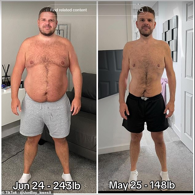 Jon has lost seven stone in a year, and is now happily embracing his new shape