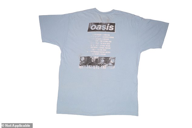 the most recent garment in the range is a 2005 baby blue tour T-shirt from Oasis' sixth studio album in 2005, Don't Believe The Truth, priced at £975