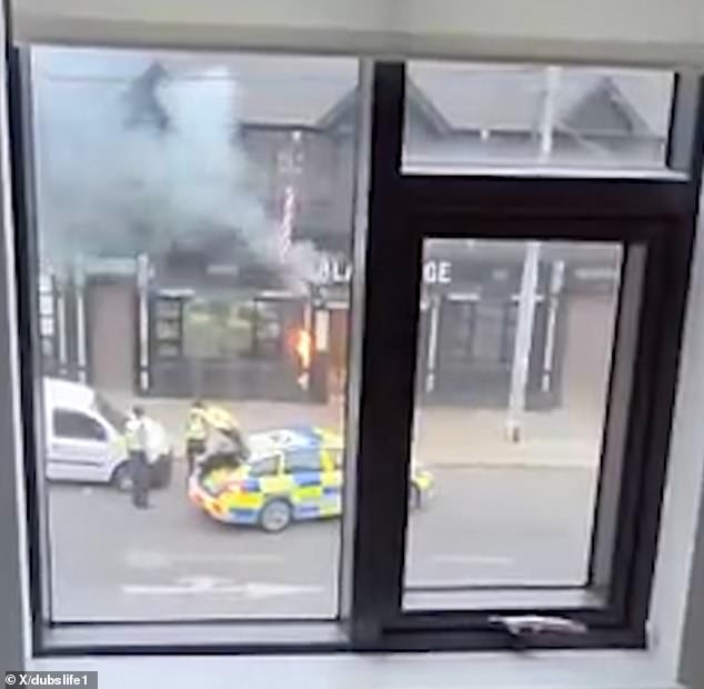 Police and firefighters at the scene