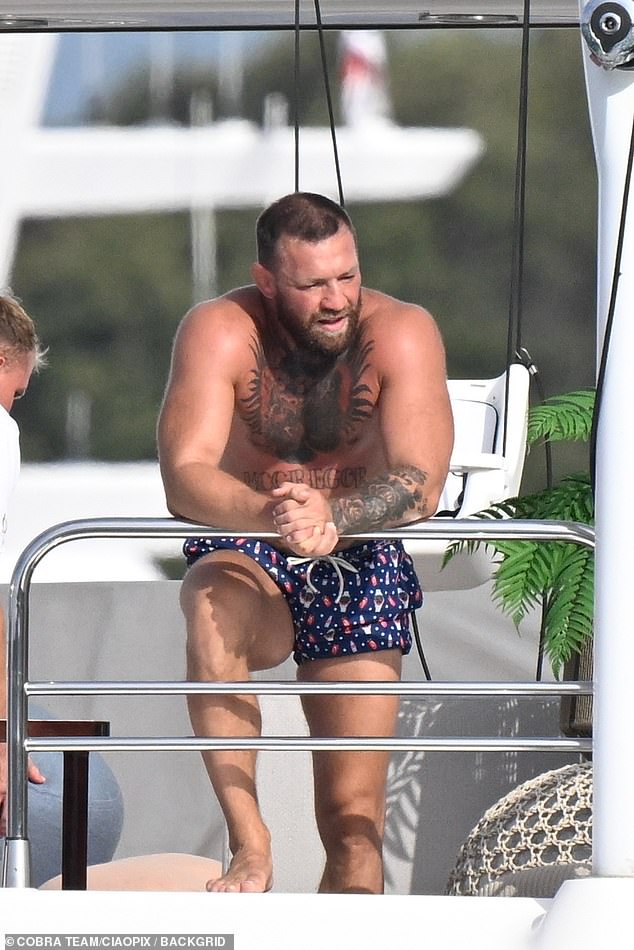 The family have been on holiday in Sardinia in recent weeks amid the latest raft of controversy to surround the MMA fighter