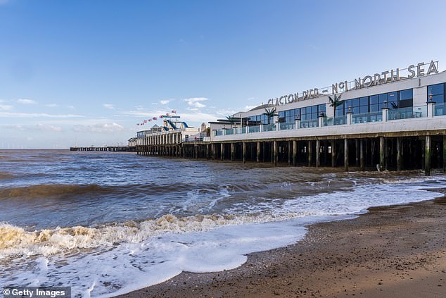 Kiely, and Ms Steel spent several hours on Clacton Beach (pictured) and were briefly joined by Mitchell Bassett, Steel's former partner. He offered them a lift to the pub - but they chose to drive themselves