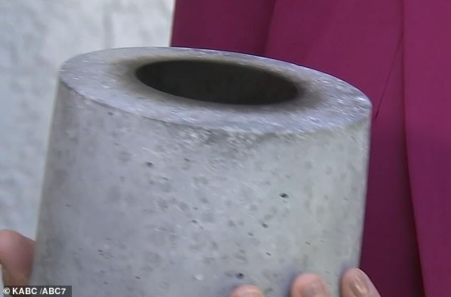 The fire pit Poggi used (picture) was fueled by rubbing alcohol , but when hers needed to be refilled with the substance nobody knew a small flame was still burning inside