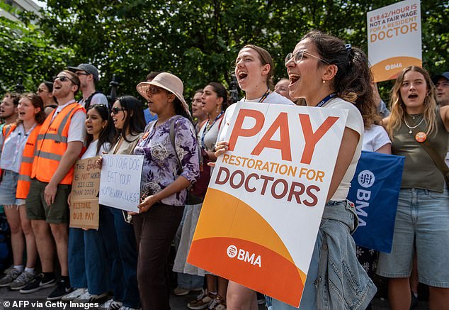 Resident doctors say their pay should be returned to the level it would have been if the 2008 financial crisis hadn't happened